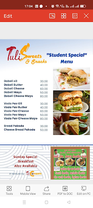 Tuli Sweets & Snacks menu 2