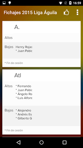 Fichajes de Liga Aguila 2015