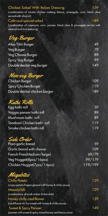 Cafe soul desires menu 