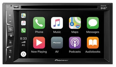 Pioneer 2DIN CD/DVD, 1 USB/ BT,6,2", DAB, CarPlay.