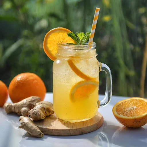 Orange Ginger Fizz Mocktail [450 Ml, Mason Jar]