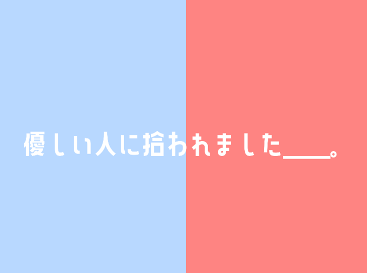 「優しい人に拾われました＿＿。」のメインビジュアル