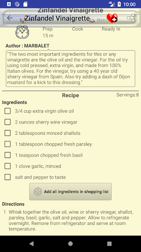 Dressing and Vinaigrette Recipes