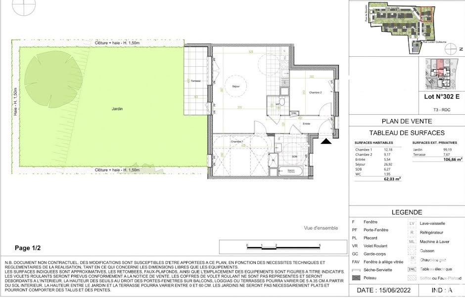 Vente appartement 3 pièces 62 m² à Dampmart (77400), 301 000 €