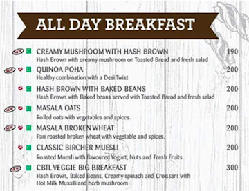 The Coffee Bean & Tea Leaf menu 