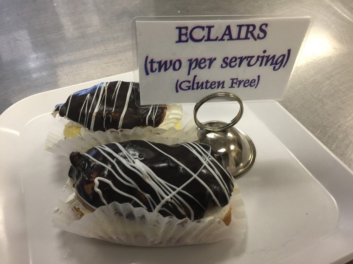 Large selection. Desserts are moist and flavorful. Only place in town that has gluten free eclairs!