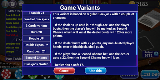 Screenshot Spanish Blackjack 21