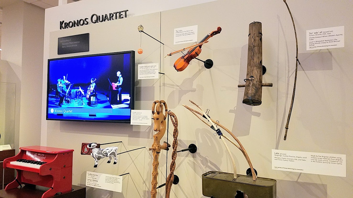 Music Instrument Museum (MIM) exhibit on contemporary music icons included Kronos Quartet