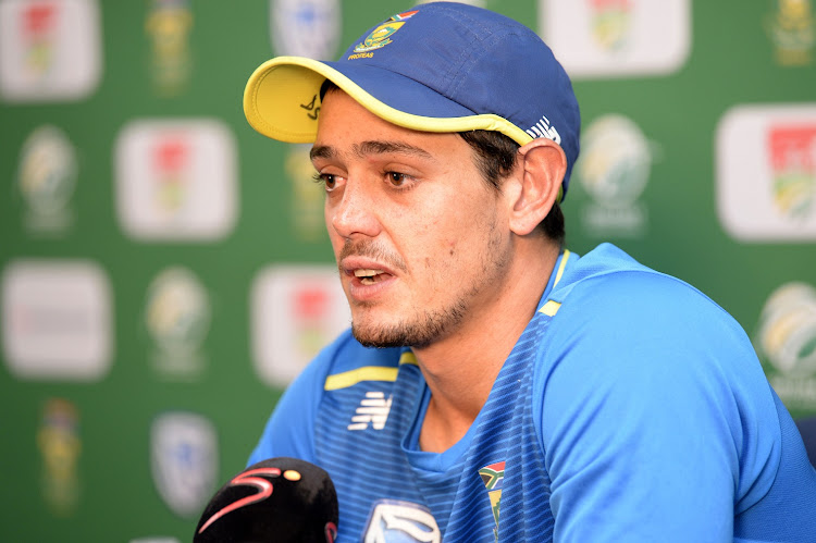 Quinton de Kock of the Proteas during the South African national mens cricket team training session and press conference at Senwes Park in Potchefstroom on March 6, 2020.