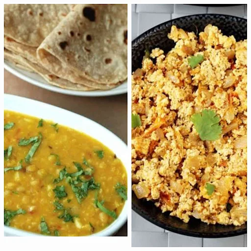 Paneer Bhurji+Roti+Dal Fry Combo