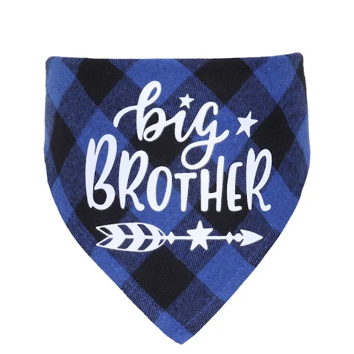 Big Brother Plaid Dog Bandana Pregnancy Announcement Dog Bandana Gender Reveal Photo Prop Pet Scarf Accessories Pet Scar