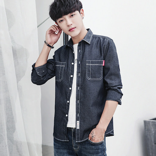 Title 2, Season Mens Casual Long-sleeved Denim Shirts A...