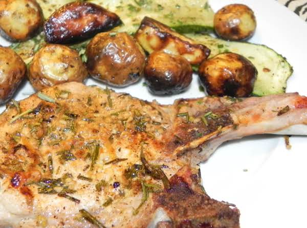 Ww Rosemary Grilled Pork Chops Potato & Zucchini | Just A Pinch