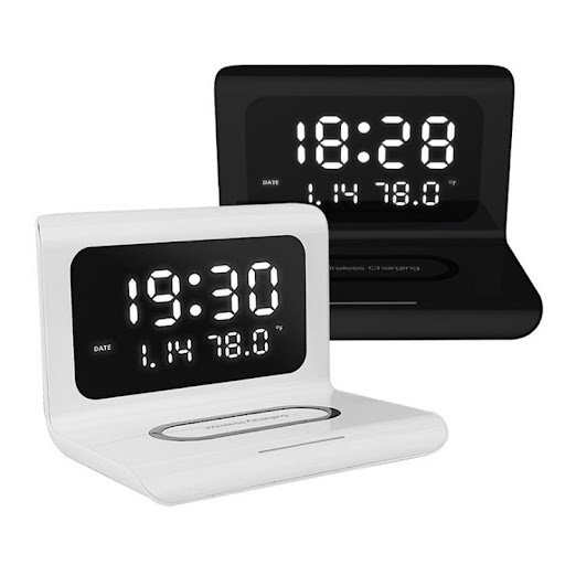 Title 6, Wireless Charger Alarm Clock with Perpetual Cal...