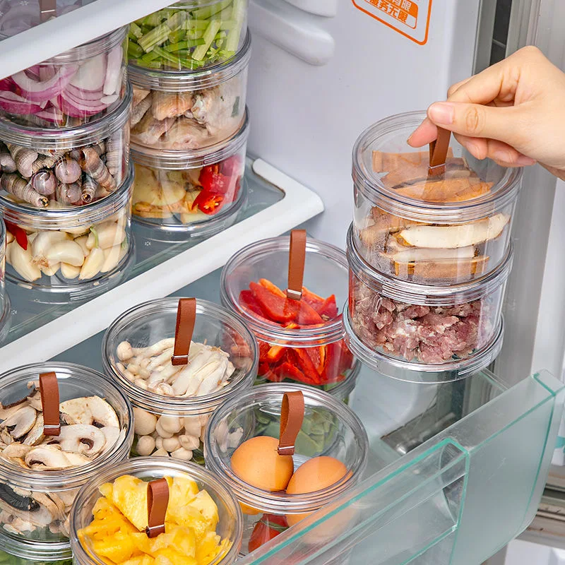 Boîte de conservation transparente pour aliments au réfrigérateur, garde les aliments frais, organise l'espace, empilable et réutilisable.