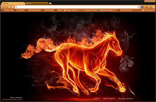 Fiery Horse chrome Theme chrome extension