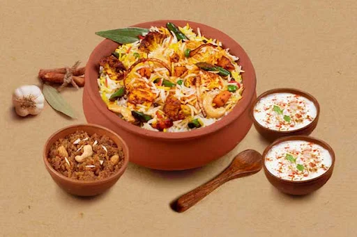 1 KG Veg & Paneer Overload Matka Biryani + FREE Dessert