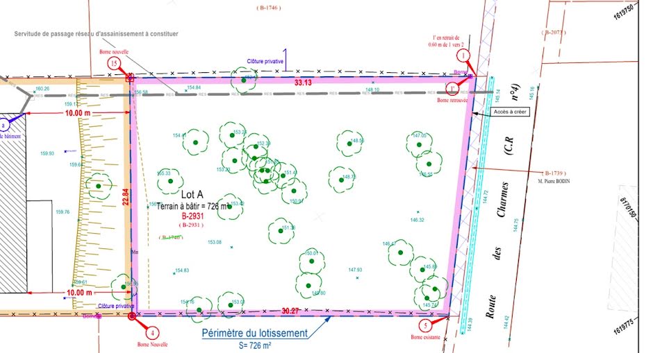 Vente terrain  726 m² à Lévis-Saint-Nom (78320), 99 000 €