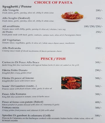 Roma Pizza and Bizza menu 