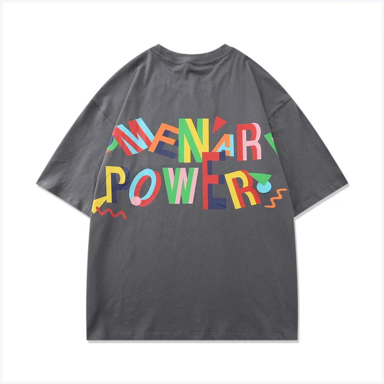 Zorohom Tide Brand Three-Dimensional Letter Printing Cotton Men And Women Loose Round Neck Trend Summer Top