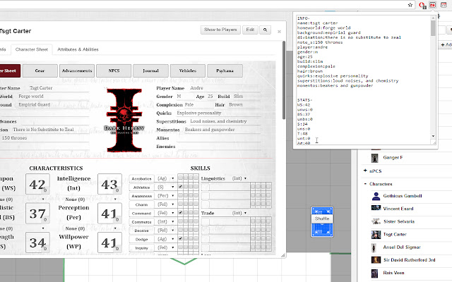 Roll20 Character Parser - 40k Dark Heresy chrome extension