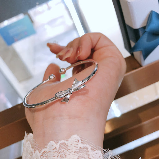 Title 3, Bow White Copper Silver Plated Simple Silver Br...