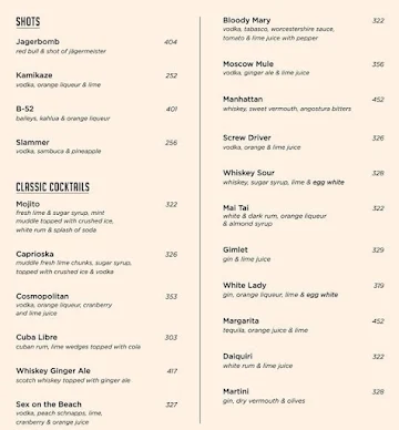 Barometer menu 