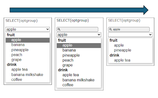 select tag filter