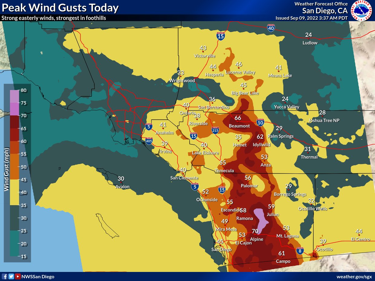 Storm Kay: California and Arizona on Wind, Flood, Heat and Fire Alerts