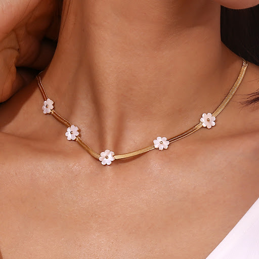 Title 4, Fashion Special 18K Gold Blade Chain Shell Flow...