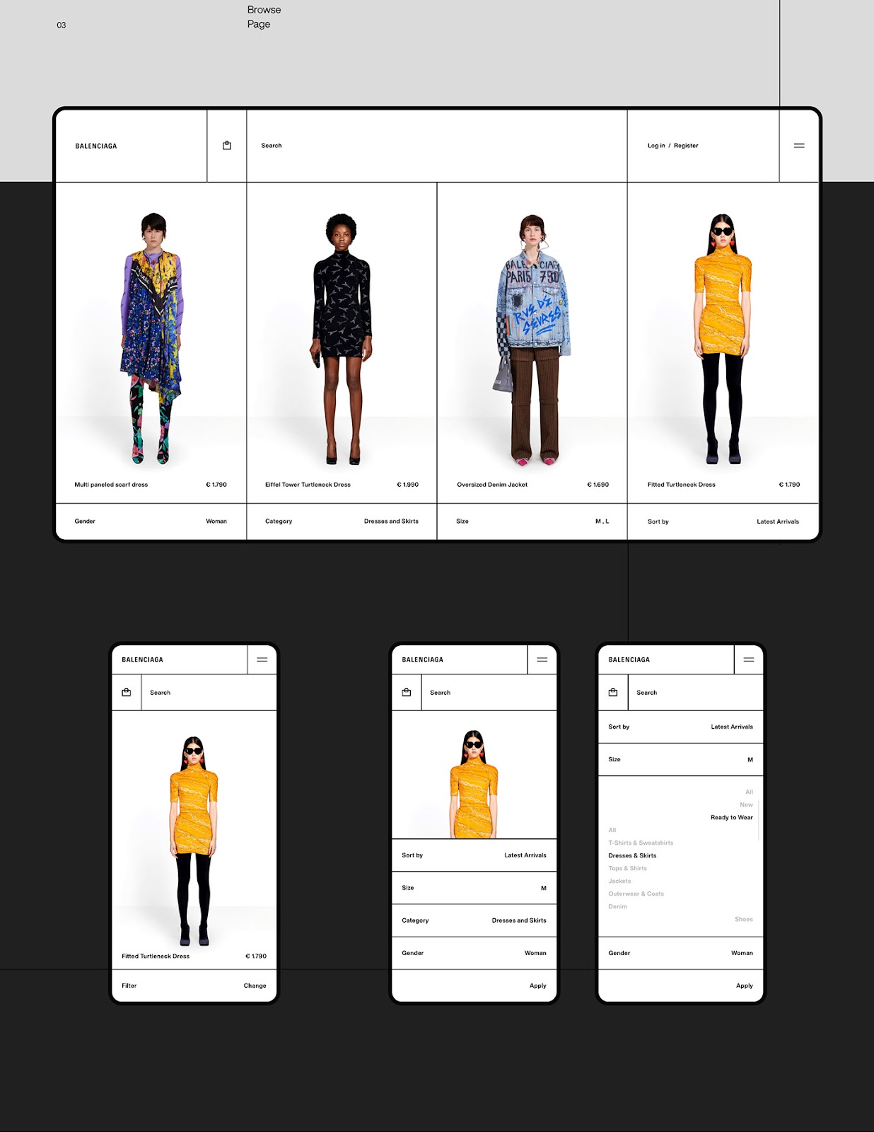 balenciaga website design