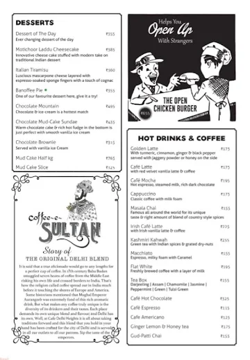 Cafe Delhi Heights menu 