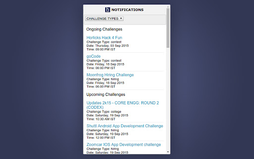 HackerEarth Challenges Extension