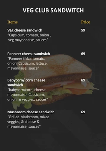 Cheese N Meat Sandwizz menu 