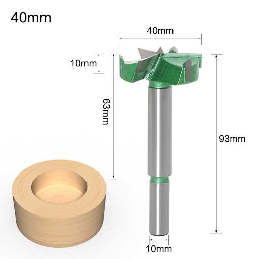 Title 4, Three edge woodworking hole opener. Creates cle...
