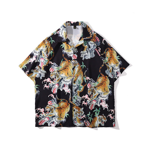 Title 4, Hong Kong Style Retro Boyfriend Loose Hawaiian ...