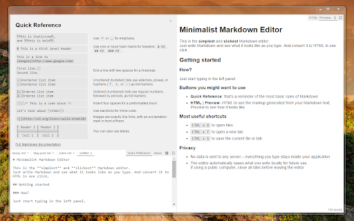 Minimalist Markdown Editor