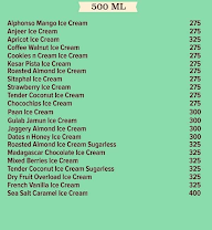 Natural Ice Cream menu 1