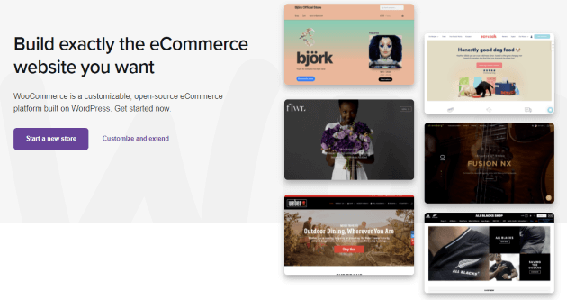 WordPress WooCommerce plugin home page screenshot 