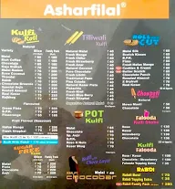 Asharfilal Kulfi menu 1