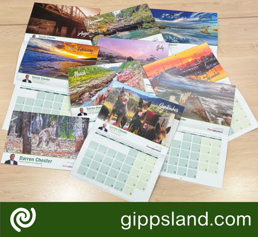 Local MP Darren Chester said the 2023 #lovegippsland calendars were now available throughout Gippsland