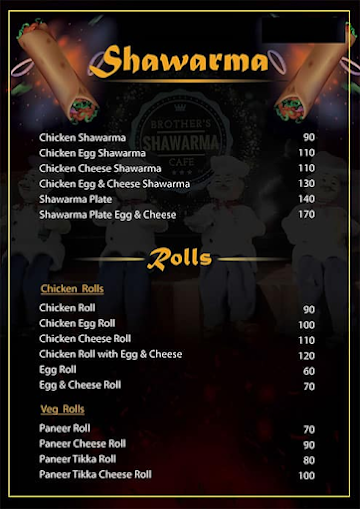 Brothers Shawarma Cafe menu 