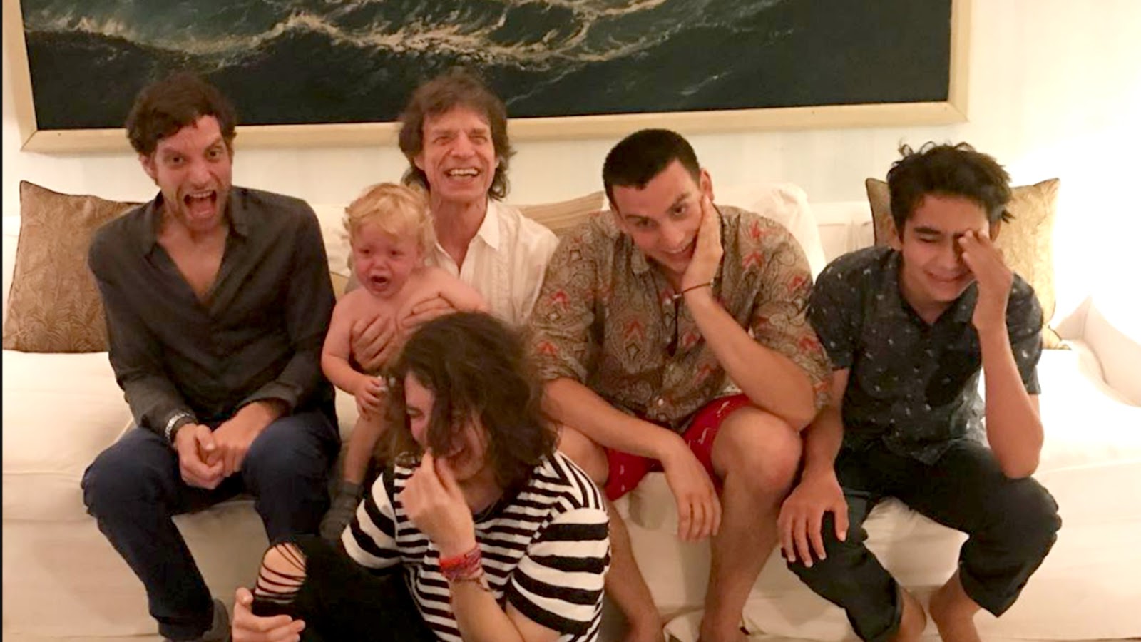 Mick Jagger poses for pic with all 4 sons on his 75th birthday