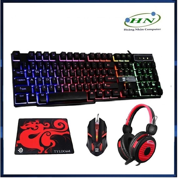 Bộ Bàn Phím R8 1822 Và Chuột Game R8 1602 + Tặng Kèm Lót Chuột Và Tai Nghe Game Yl