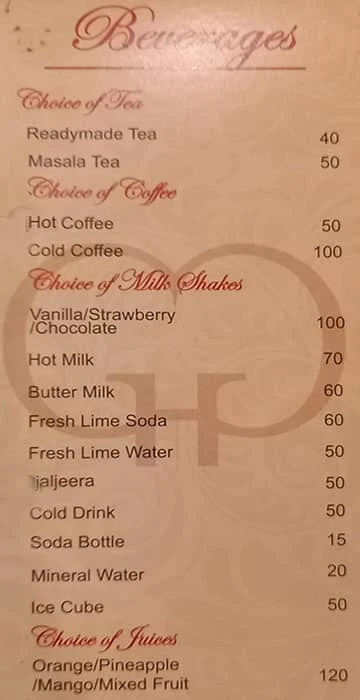 Pluto Restaurant menu 