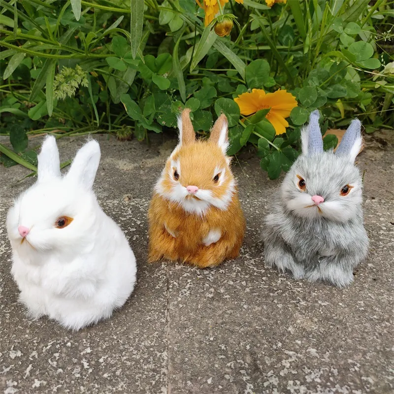 Title 2, Simulation Rabbit Plush Toy for Desktop Decorat...