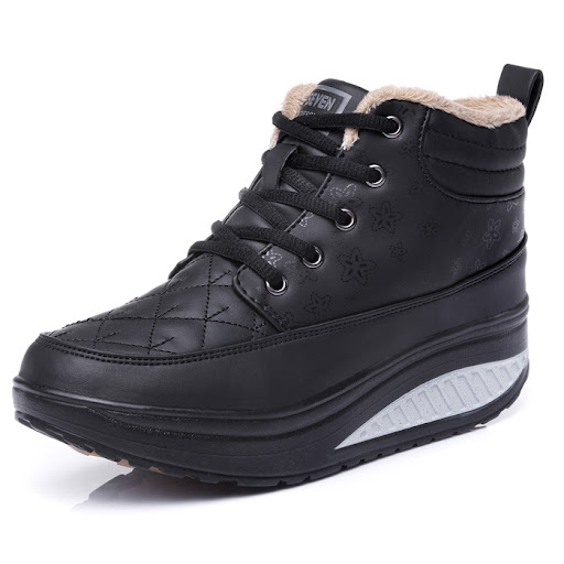 Title 4, High-top Cotton Shoes Leather Sway Sneakers, ex...