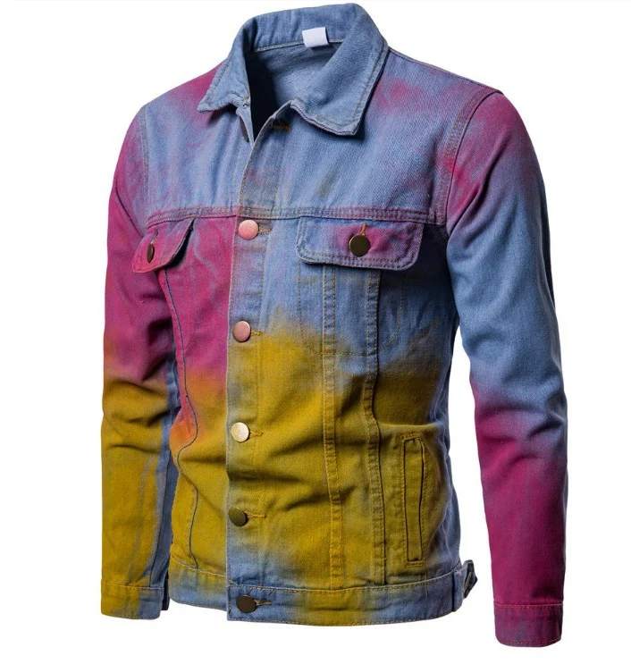 Mode-persoonlijkheid Casual Splash Ink Herenjas, perfect voor een ontspannen look met een unieke uitstraling.