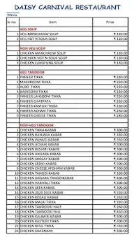 Daisy Carnival Restaurant menu 1