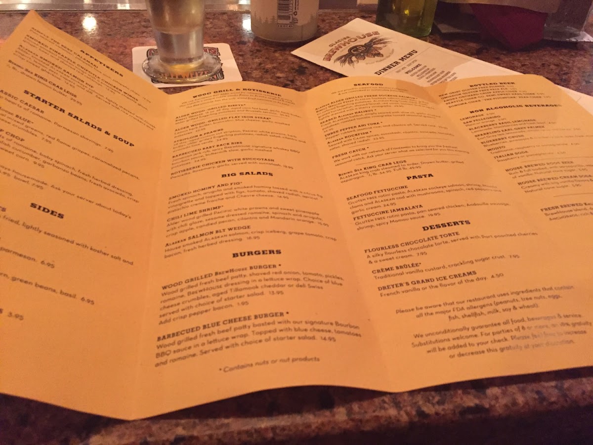 Huge menu